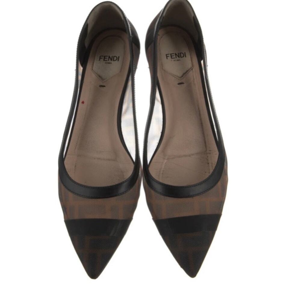 Fendi Mesh Logo Zucca Colibri Ballet Flats - Picture 4 of 6